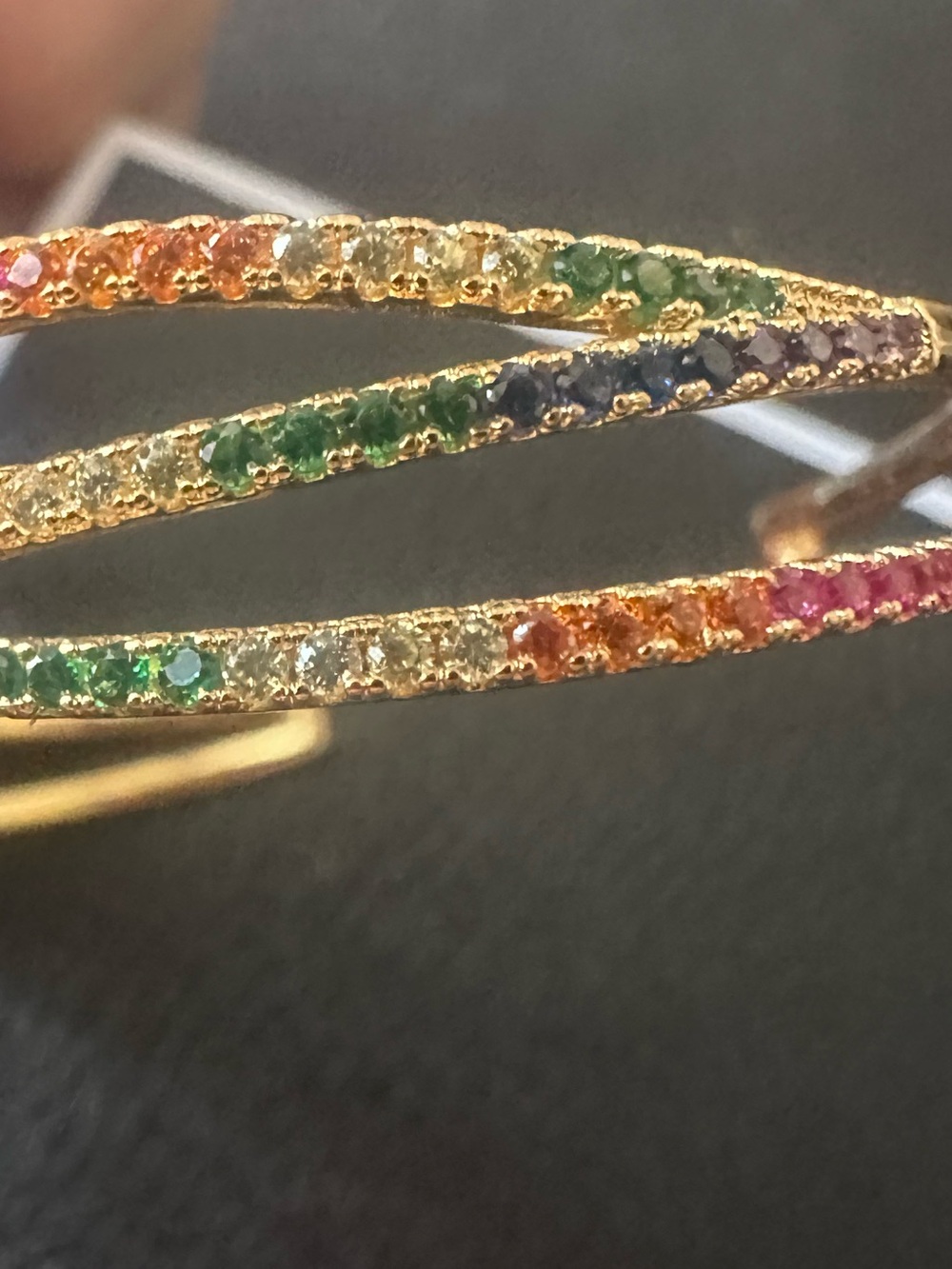 Gold Vibrant Colors Crystal Wrap Cuff NWOT In Original Packaging - Picture 3 of 6
